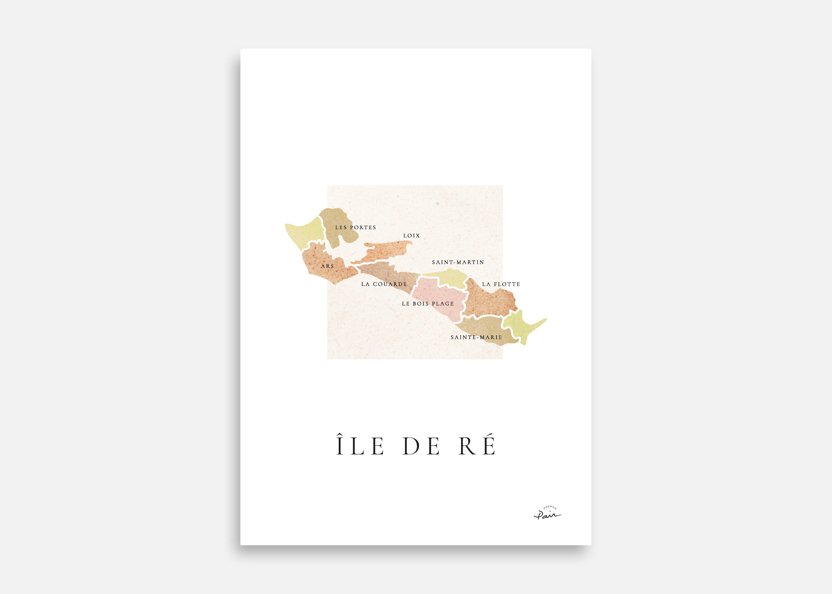 Affiche Île de Ré Poster signé Carte Ile de Ré Affiche - Etsy France