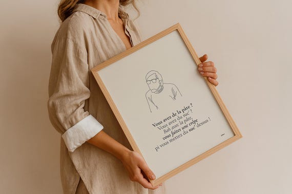 Affiche citation culte Les Bronzés "Crêpe au sucre" – Réplique film français – Poster drôle – Cadeau original