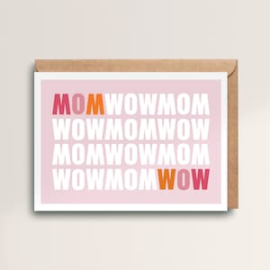 Carte de voeux "MOM WOW" - format A6 avec enveloppe | carte typographique - carte pour la fête des mères