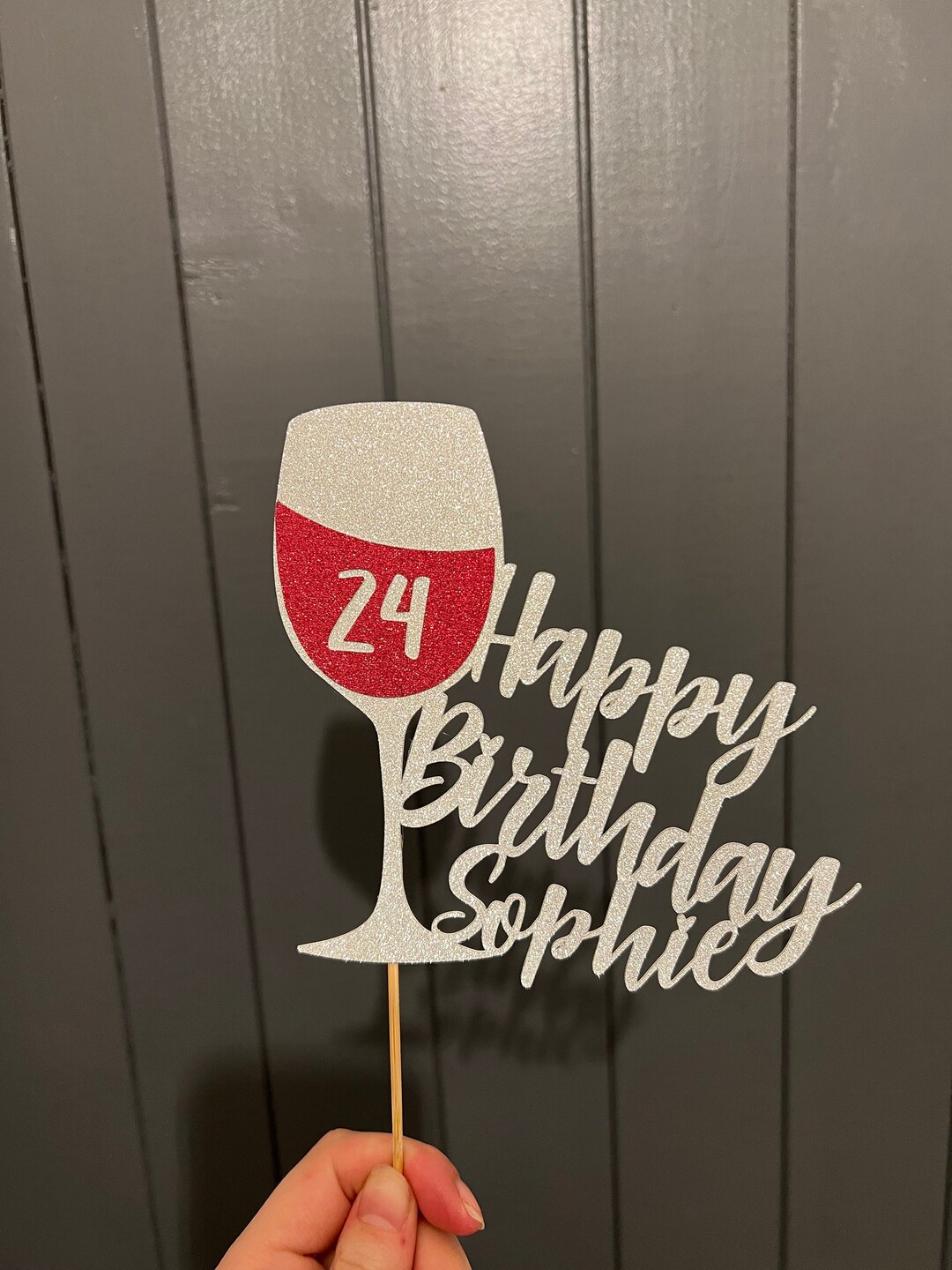Wine Glass Cake Topper - Etsy UK
