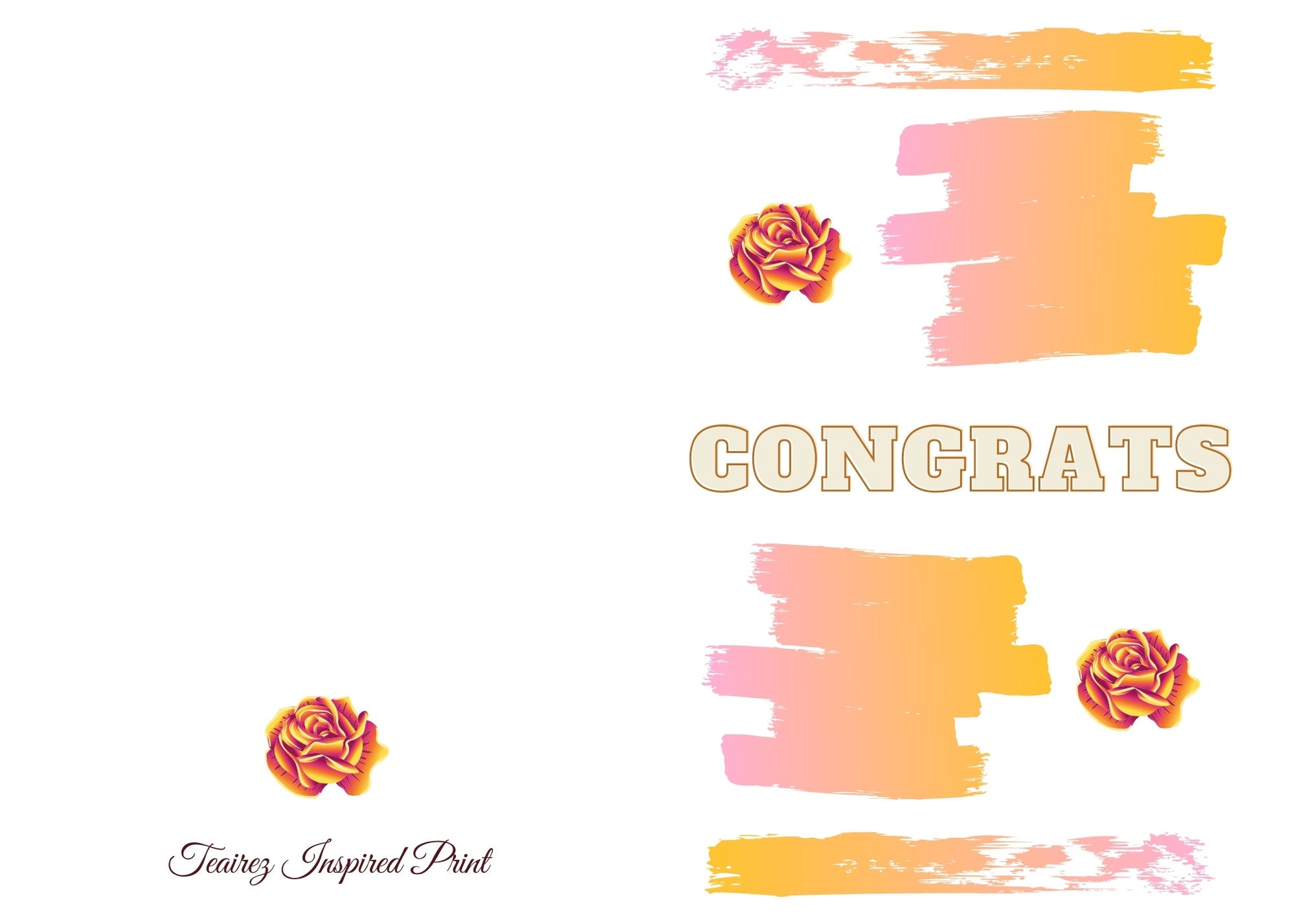Instant Download Printable Card Congratulations Congrats | Etsy