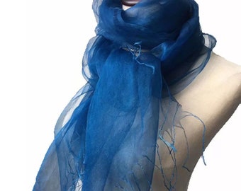 This long light weight Pure 100% silk scarf will looks so lovely when wrapped around your neck. A stand out piece in any occasions!