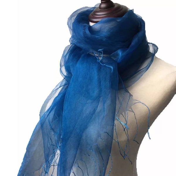 This long light weight Pure 100% silk scarf will looks so lovely when wrapped around your neck. A stand out piece in any occasions!