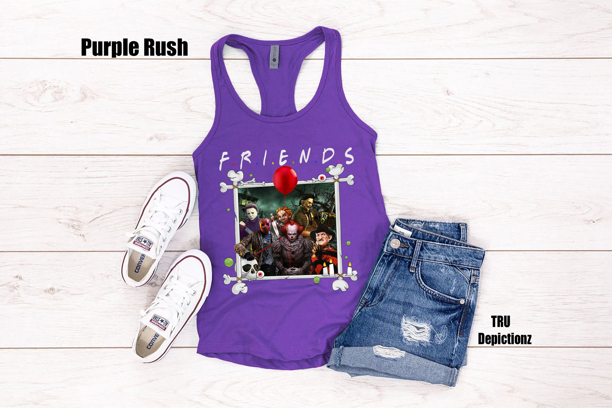 FRIENDS Halloween Horror Tank Toppennywise Jason Freddy - Etsy