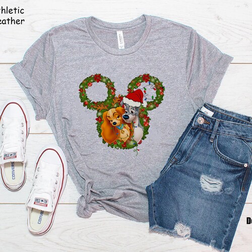 Lady and The Tramp Christmas Shirt||Dog Lovers Christmas Gift Shirt||Disney Christmas Shirt||Unisex shirt