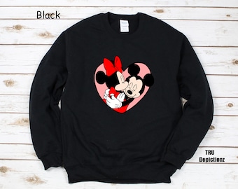 Mickey Mouse and Minnie Mouse In Love Sweatshirt||Mickey and Minnie Mouse Shirt||Disney Valentine Gift Sweatshirt||Unisex Sweatshirt