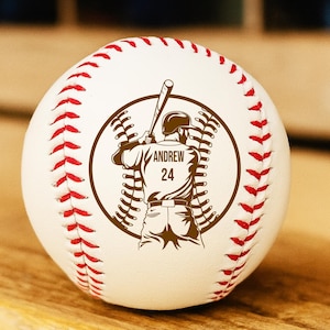 Personalized Engraved Leather Baseball: Custom Sports Gift