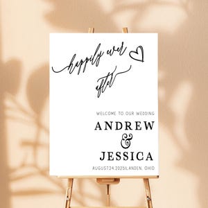 Modern Wedding Reception Welcome Sign Happily ever after Wedding Welcome Sign Happily ever after  Sign Acrylic Personalized wedding sign