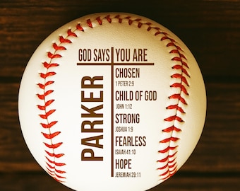 Personalized Scripture Baseball: Engraved Leather Christian Gift