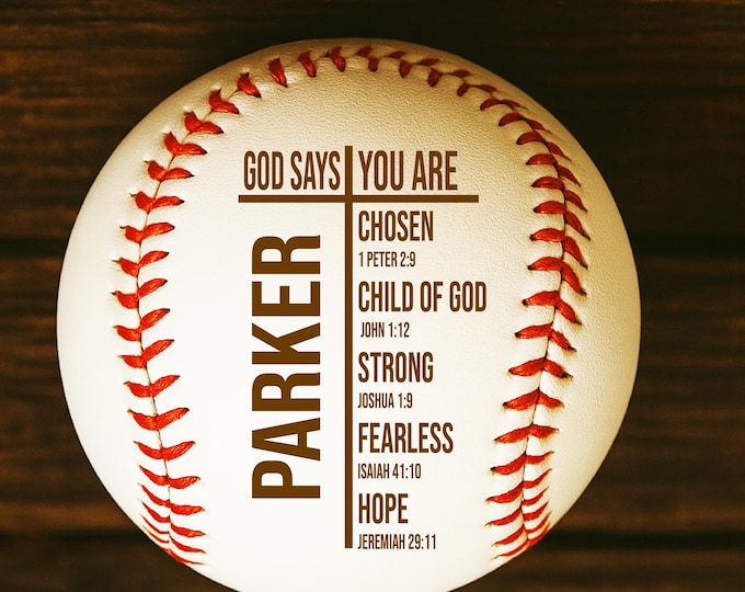 Personalized Scripture Baseball: Engraved Leather Christian Gift