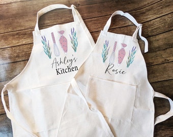 Apron for women Custom cooking baking apron Kid Birthday gift apron  women with pocket baker gift Kitchen apron Personalized apron Toddler