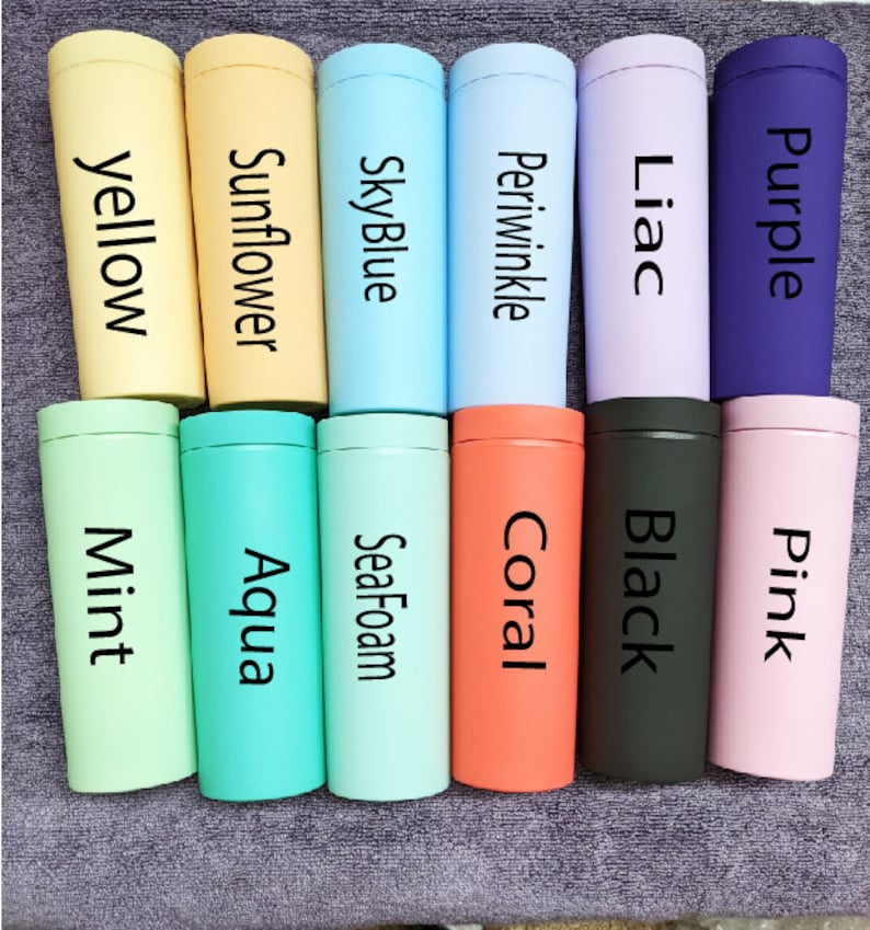 Personalized SKINNY TUMBLERS With Straw 16 OZ Matte Pastel Etsy