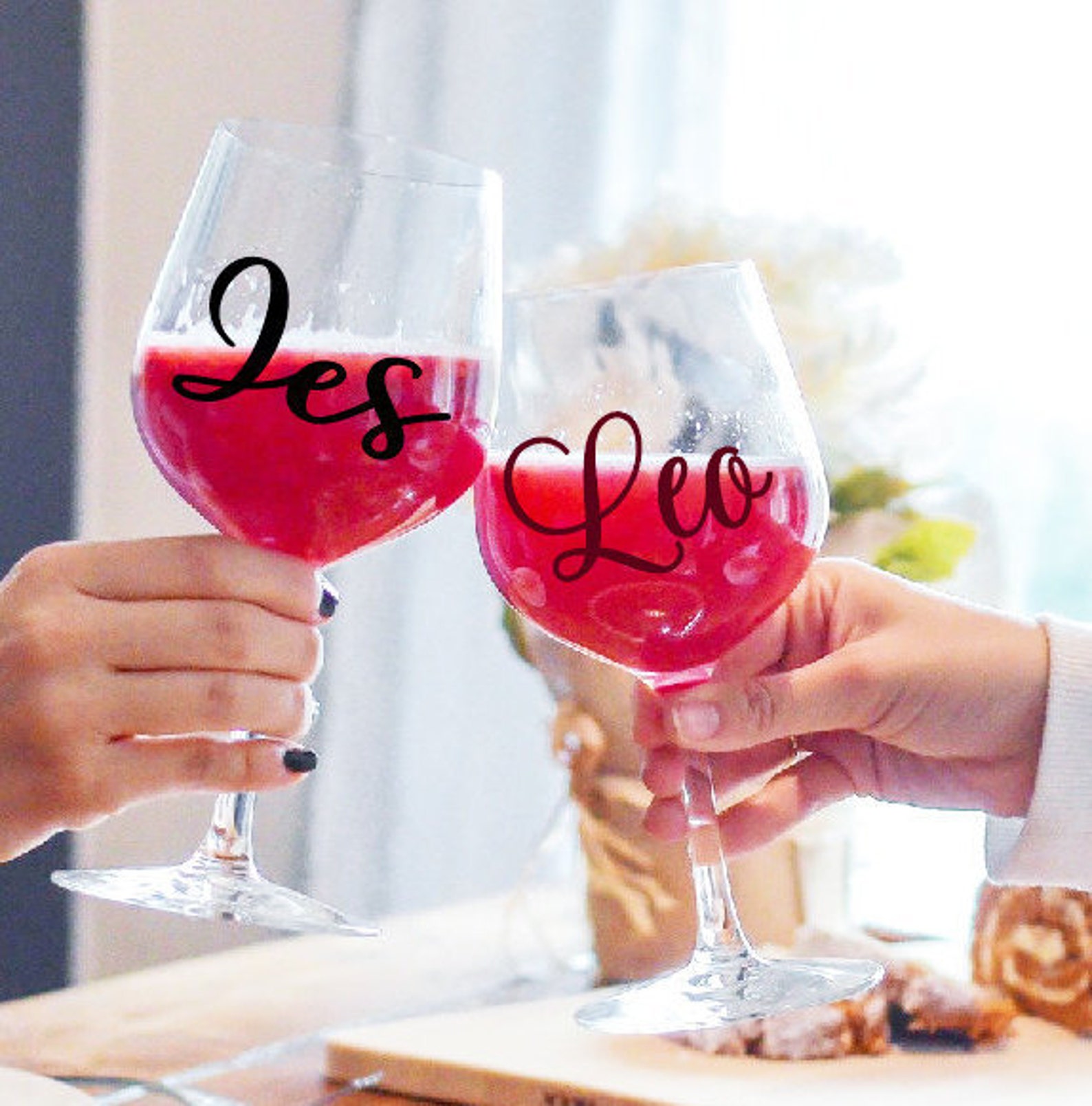 Personalized wine glass Name decals Custom Wine glass name Etsy