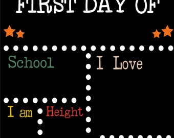 Personalized First Day of School Chalkboard Sign: Reusable Custom Keepsake