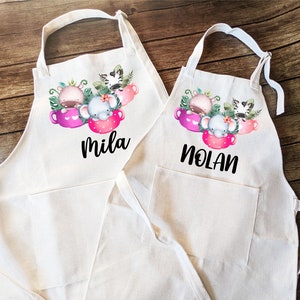 Custom Kids Apron: Wild Animal Pocket, Personalized Baking Gift