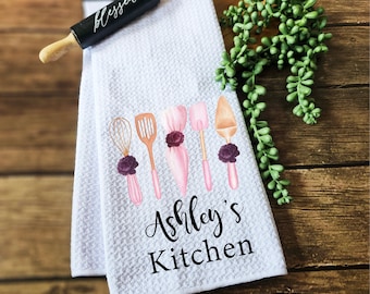 Personalized Kitchen Towel: Custom Waffle Weave Tea Towel