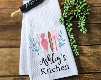 Personalized Kitchen Towel: Custom Waffle Weave Tea Towel