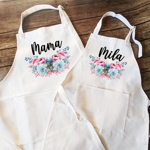 Personalized aprons  Adult and kids| Custom Mommy daughter matching baking apron | Mom Son Matching  apron | Family matching baking apron