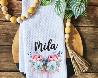 Personalized Kitchen Tea Towel: Waffle Weave Custom Decor