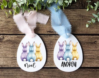 Custom Easter Basket Tag: Bunny Acrylic Name Tag