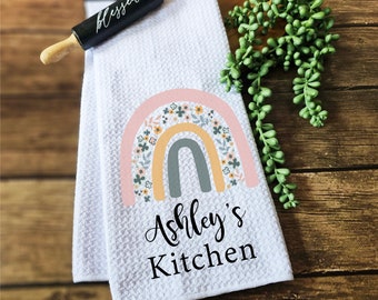 Personalized Kitchen Towel: Waffle Weave Custom Tea Towel