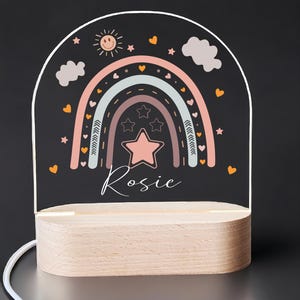 Birthday Gift For Toddler with name led light Custom name nightlight Rainbow kids room decor Custom led light Baby Boy Gifts Nursery Decor