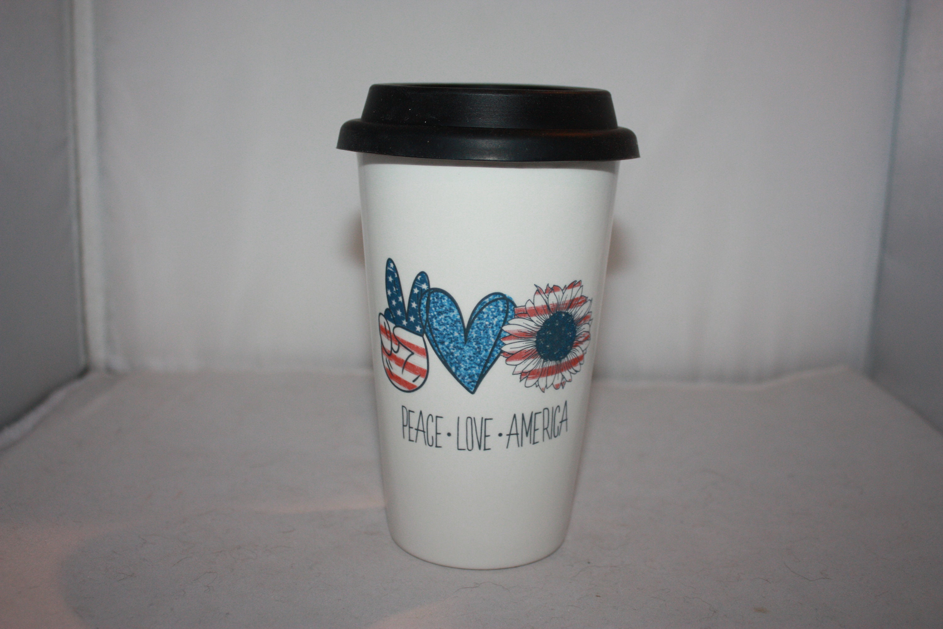 Ceramic Decaled Commuter Mug with Silicone Lid Etsy