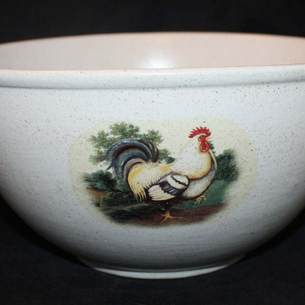 Ceramic 9" Handled Serving Bowl With Chicken Decal