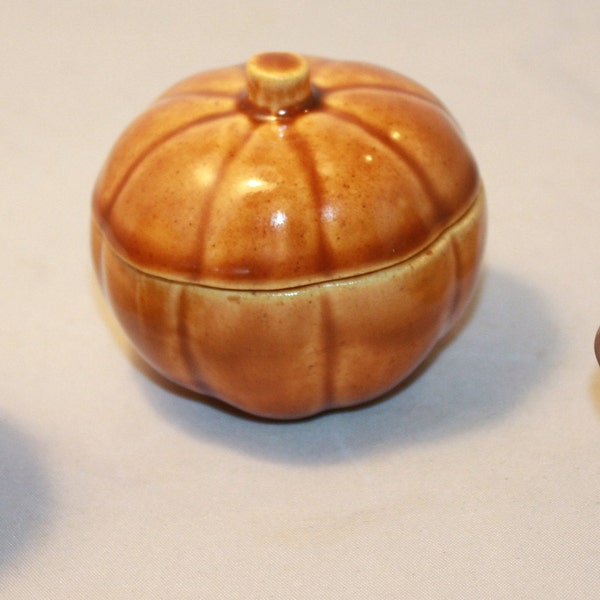 Ceramic Small Pumpkin, Acorn, Walnut Trinket Boxes Set