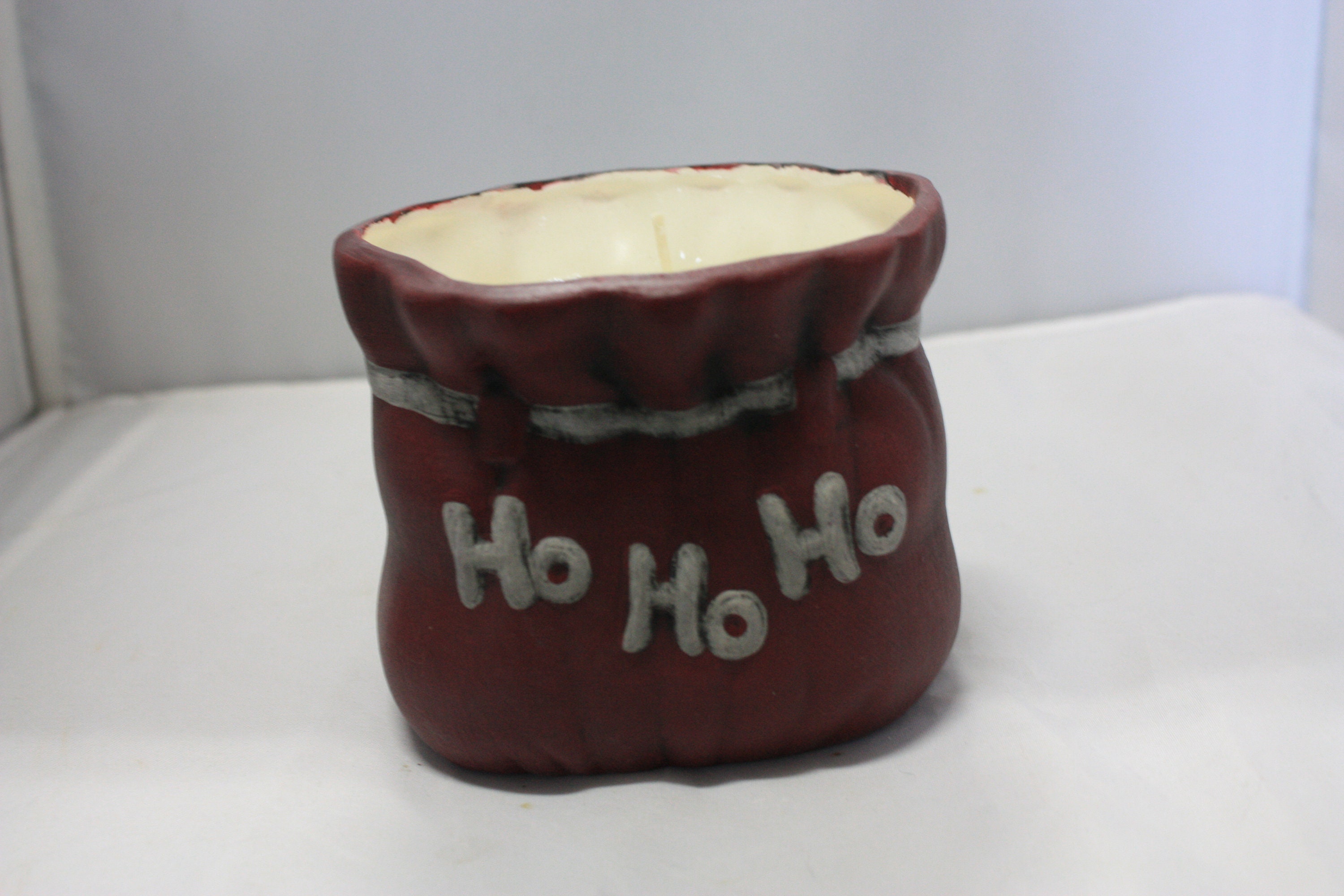 Ceramic Ho Ho Ho Bag with 16 oz Soy Pine Scented Candle Etsy
