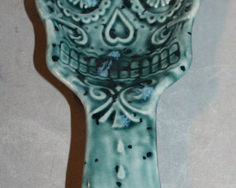 Ceramic Sugar Skull Spoon Rest