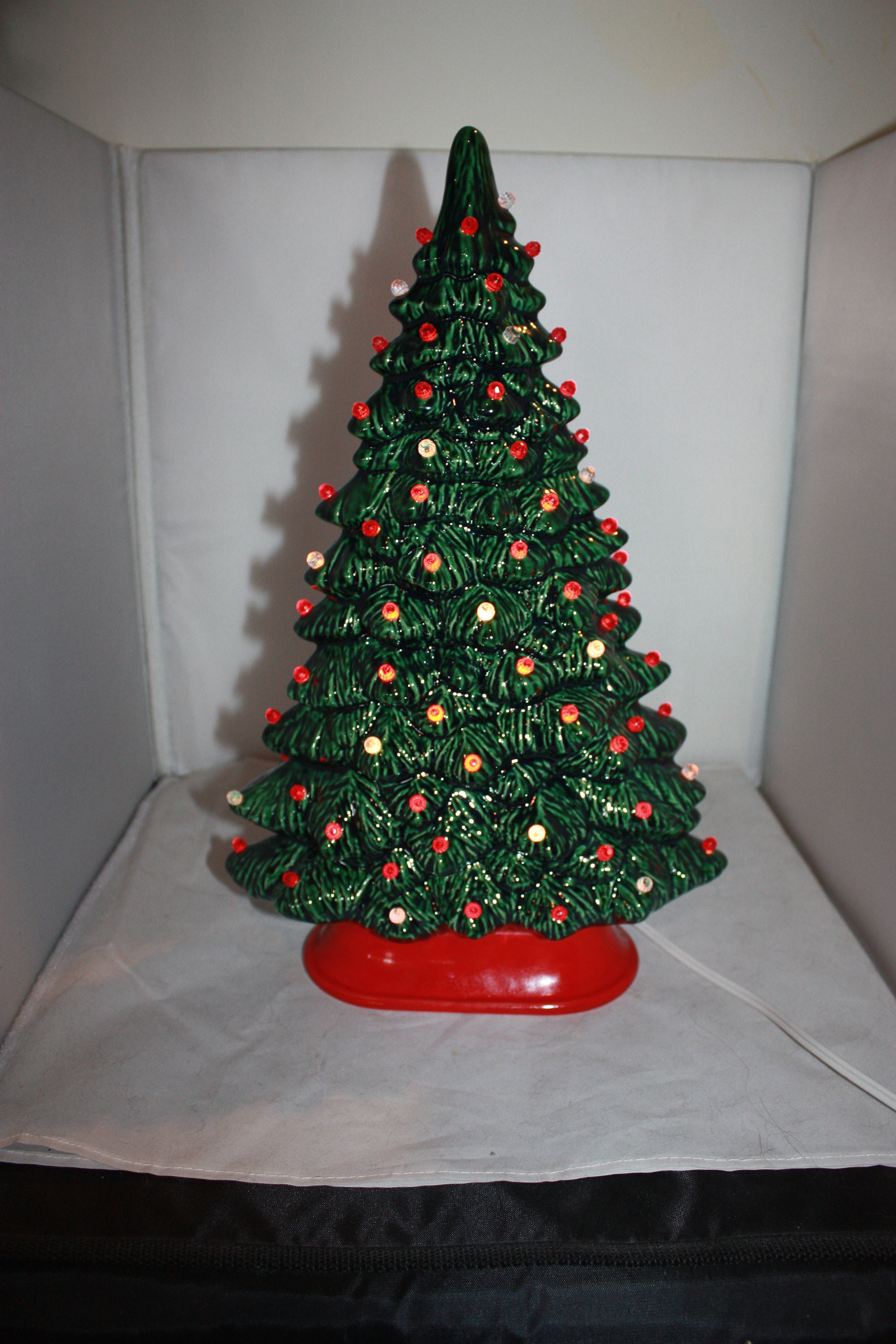 Ceramic Vintage 16 Lighted Window Sill Christmas Tree Etsy