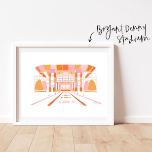 Retro Bryant Denny Stadium Tuscaloosa PRINT PDF&JPEG Download