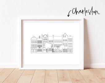 Simplistic Charleston Rainbow Row PRINT PDF&JPEG