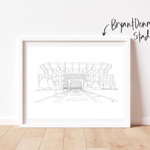 Simplistic Bryant Denny Stadium Tuscaloosa PRINT PDF&JPEG