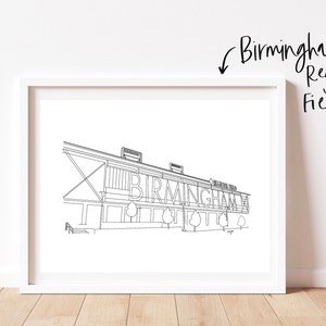 Puristisches Birmingham Regions Field PRINT PDF&JPEG