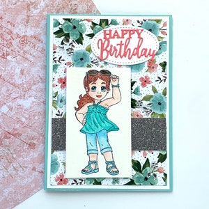 Buon compleanno - biglietto di fiori - biglietto di auguri fatto a mano
