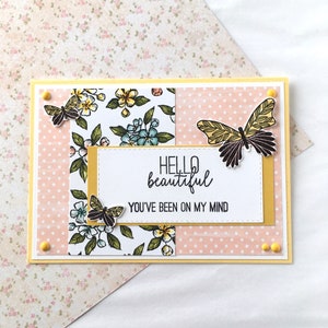 Hello Beautiful - papillon - carte de voeux