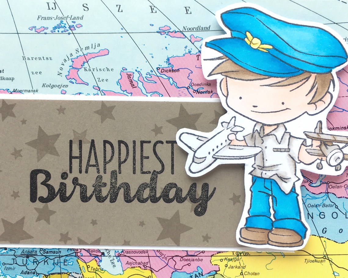 Birthday Card Pilot Handmade Greeting Card Etsy