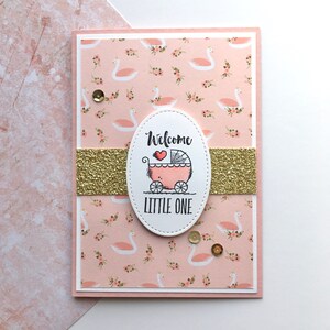 Gefeliciteerd wenskaart baby meisje