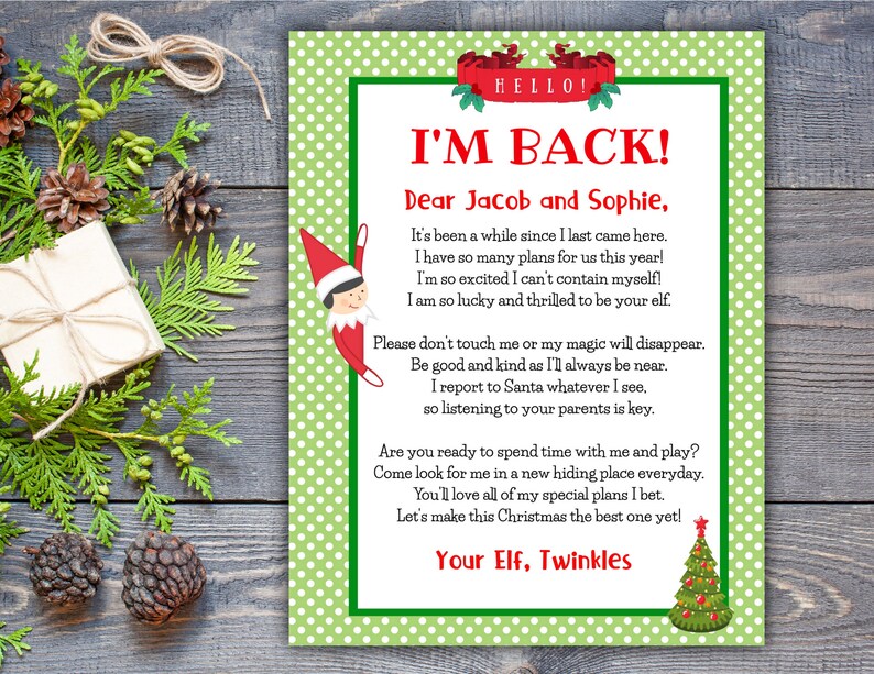Editable Elf Letter Elf Arrival Letter Elf Letter Etsy