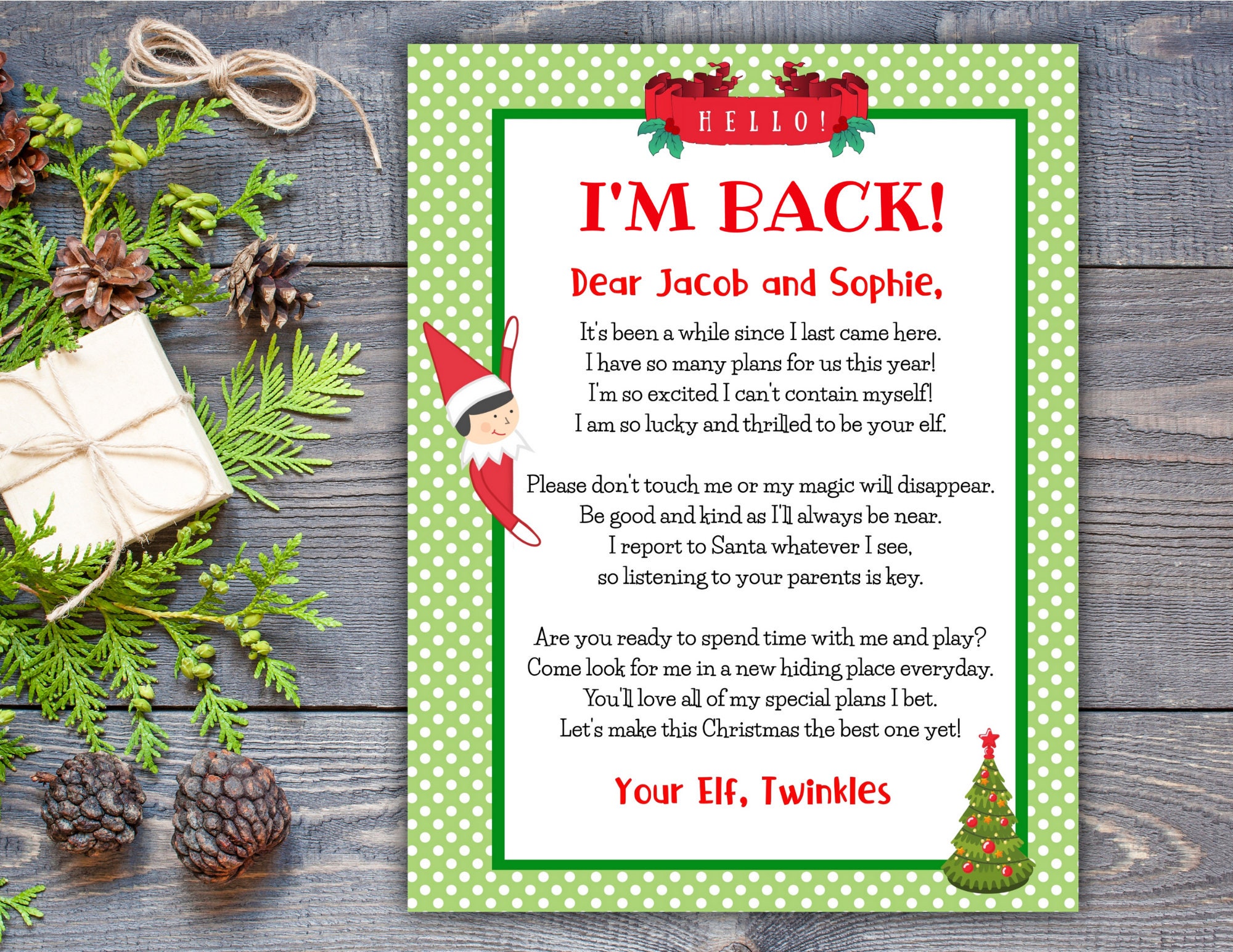 Editable Elf Letter Elf Arrival Letter Elf Letter Etsy