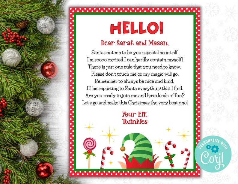 Elf Arrival Letter Elf Letter Elf on The Editable Etsy Canada