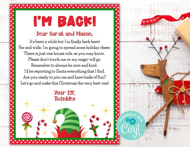 Elf Arrival Letter Elf Letter Editable Elf Letter Etsy