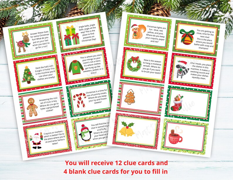 Christmas Scavenger Hunt Printable Scavenger Hunt Christmas Etsy