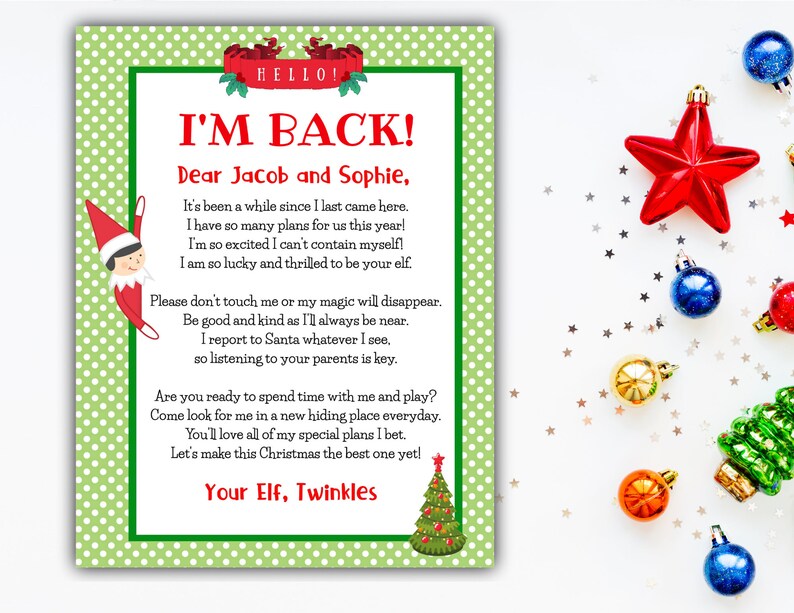 Editable Elf Letter Elf Arrival Letter Elf Letter Etsy
