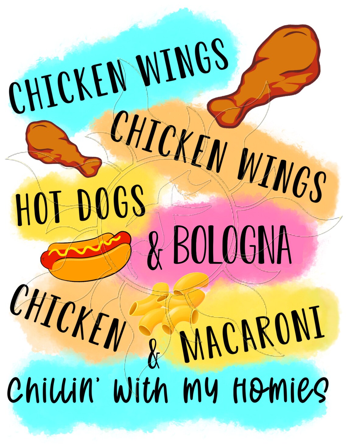 Chicken Wings Chicken Wings Hot Dogs and Baloney or Bologna Etsy