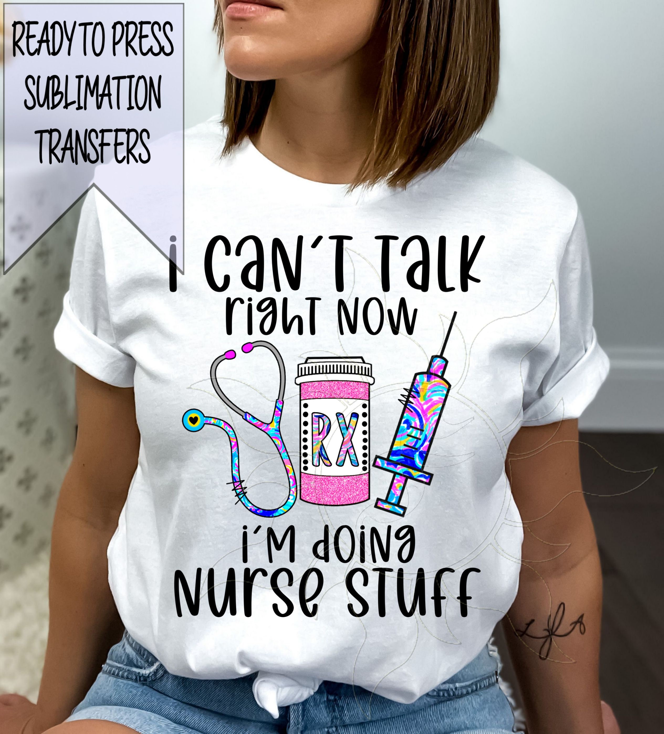  Womens I Cant Talk Right Now I'm Doing Nurse Stuff Nursing Life  Job V-Neck T-Shirt : Clothing, Shoes & Jewelry