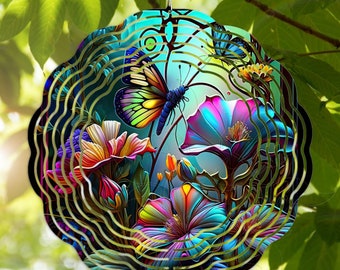 3D Azalea Flowers Wind Spinner