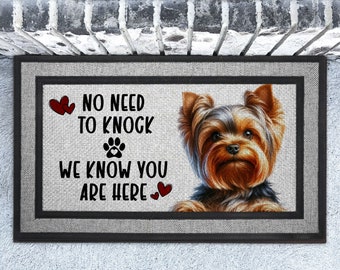 Yorkie Doormat: Heavy Duty Rubber Backed Welcome Mat